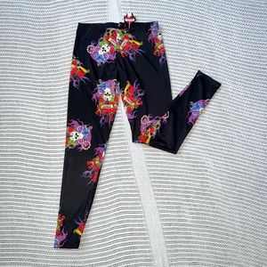 Women’s High Waisted Soft Flexible Yoga Skull Print Legging/Pant- Size: Small